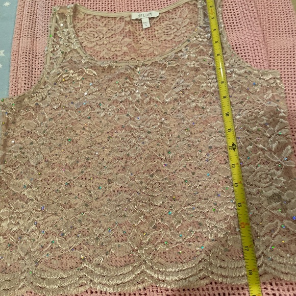 Shimmery Gold Lace Blouse - Picture 9 of 10